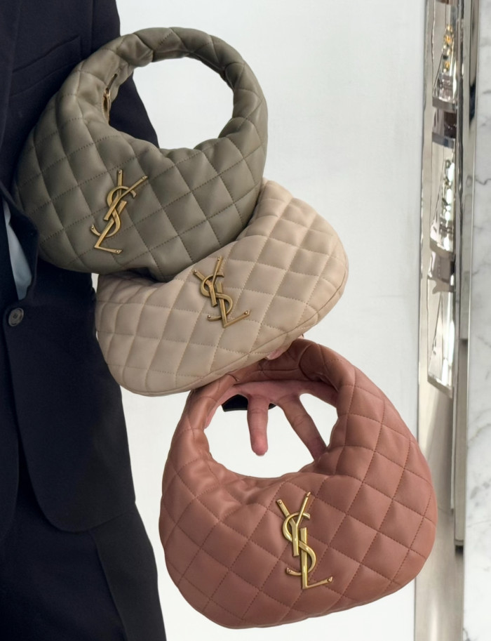 Saint Laurent ICARINO Quilted Nappa Leather Handbag ROSÉ Same Style Half-Moon Bag #nigo332811
