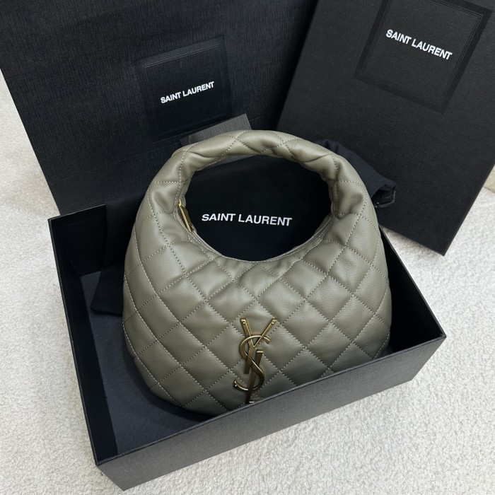 Saint Laurent ICARINO Quilted Nappa Leather Handbag ROSÉ Same Style Half-Moon Bag #nigo332811