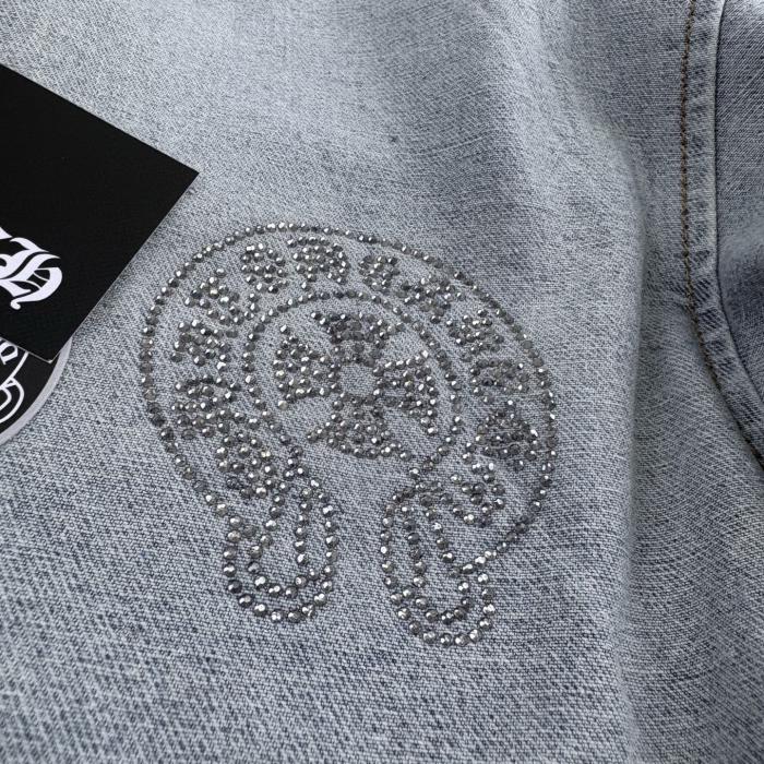 NIGO Chrome Hearts Logo Pattern Lapel Single Breasted Long Sleeve Denim Jacket #nigo332839