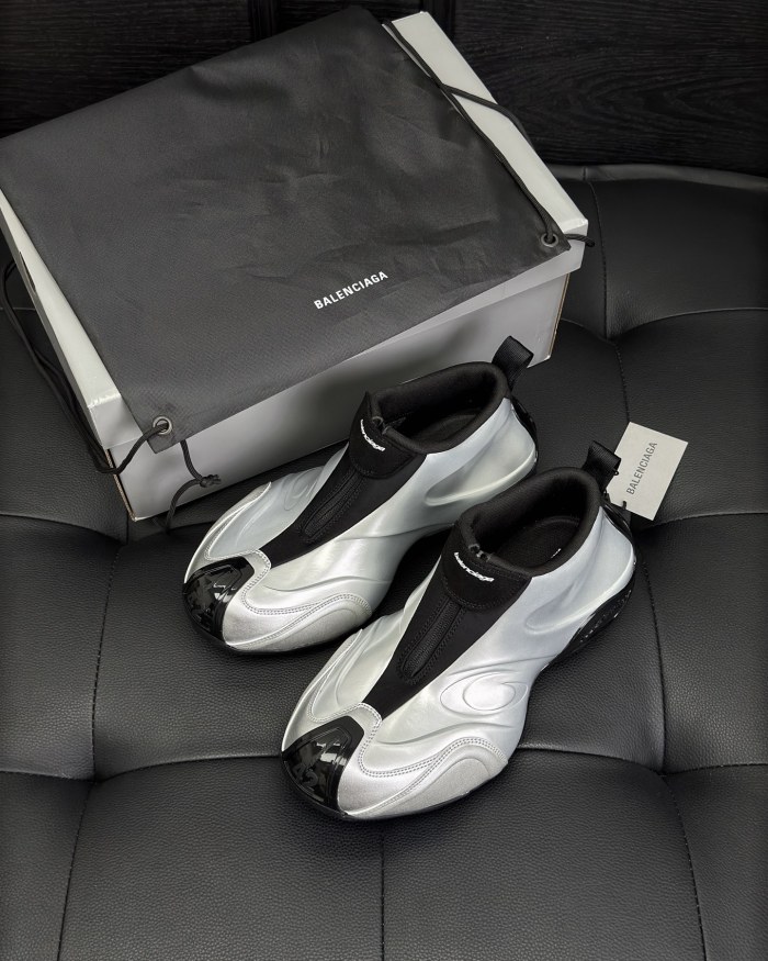 NIGO Balenciaga Basketball White Distressed Round Toe Zipper Basketball Shoes #nigo332802