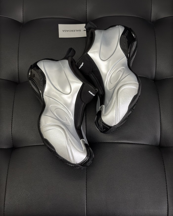 NIGO Balenciaga Basketball White Distressed Round Toe Zipper Basketball Shoes #nigo332802