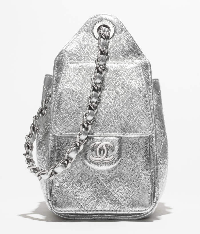 NIGO Chanel 25 Women's Mini Handbag Metallic Grained Embossed Calfskin And Silver Metal Silver #nigo332929