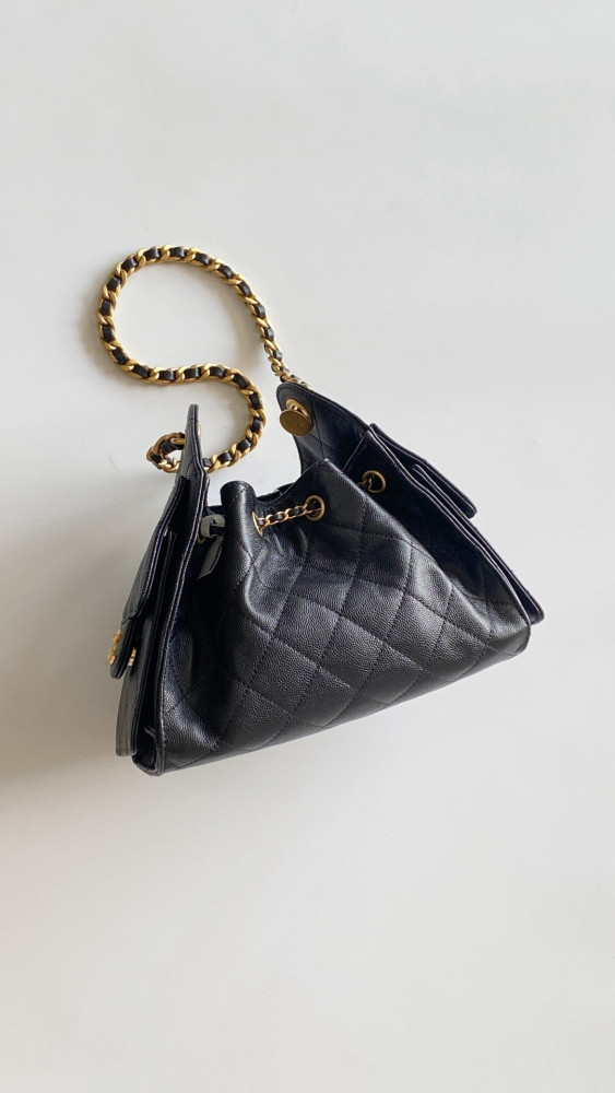 NIGO Chanel 25 Women's Mini Handbag Metallic Grained Embossed Calfskin And Silver Metal Silver #nigo332929