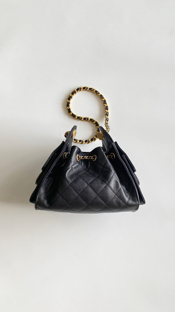 NIGO Chanel 25 Women's Mini Handbag Metallic Grained Embossed Calfskin And Silver Metal Silver #nigo332929