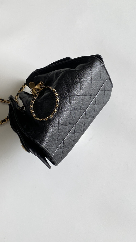 NIGO Chanel 25 Women's Mini Handbag Metallic Grained Embossed Calfskin And Silver Metal Silver #nigo332929