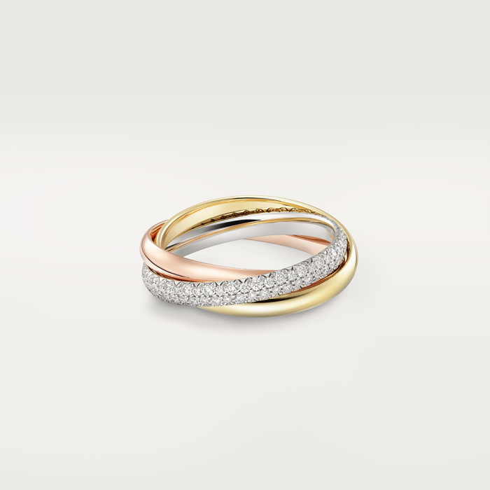 NIGO Cartier Trinity Women's Single Circle Diamond Small Yellow Gold White Gold Rose Gold Ring #nigo323387