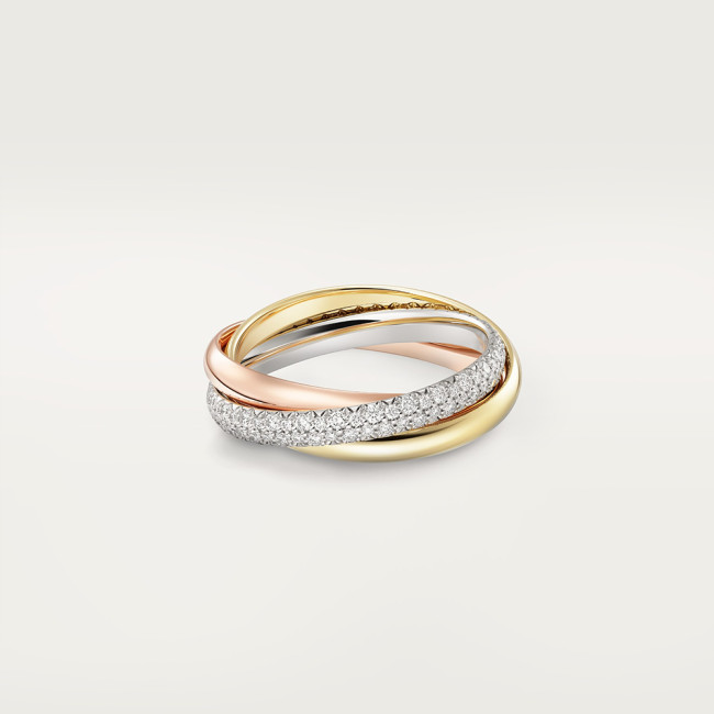 NIGO Cartier Trinity Women's Single Circle Diamond Small Yellow Gold White Gold Rose Gold Ring #nigo323387