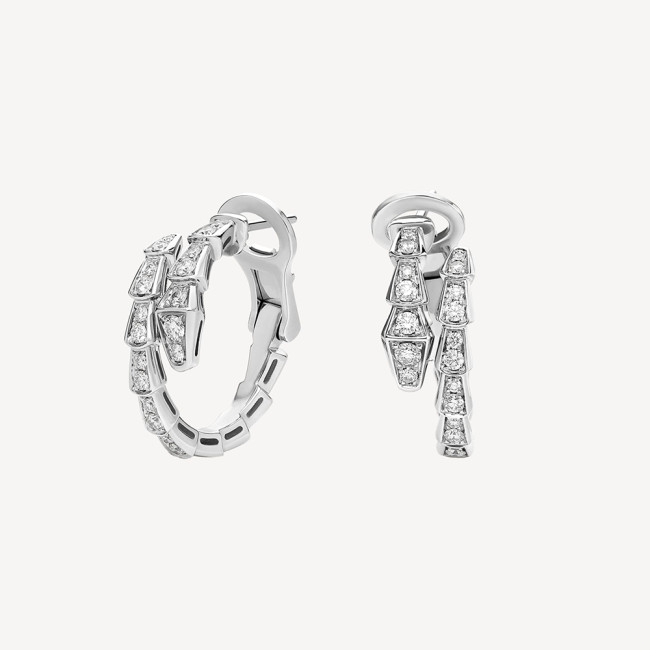 NIGO Bvlgari White Gold Serpenti Viper Earrings #nigo325498