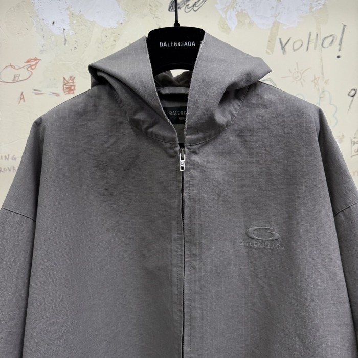 NIGO Balenciaga Solid Color Cotton Ripstop Zippered Hooded Long Sleeved Jacket Loose Fit #nigo333080