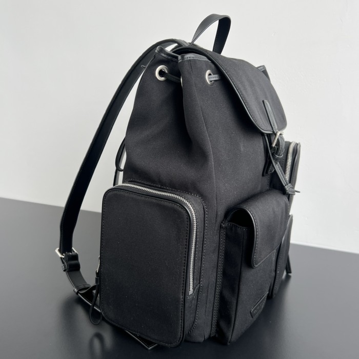 NIGO Bottega Veneta Crossroad Multi-Pocket Nylon Backpack Woven Leather Adjustable Straps #nigo333014