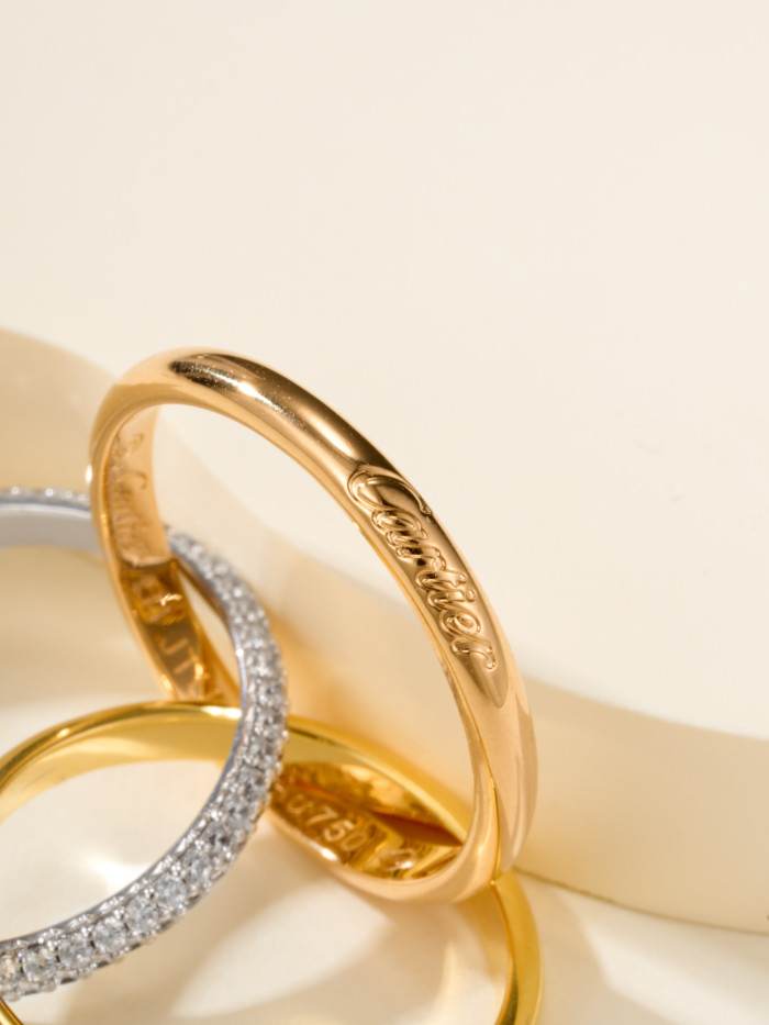 NIGO Cartier Trinity Women's Single Circle Diamond Small Yellow Gold White Gold Rose Gold Ring #nigo323387