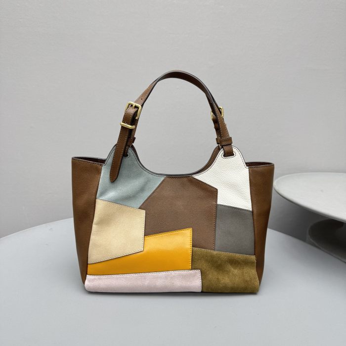 NIGO MiuMiu Patchwork Leather Bag Oak Brown Color Matching #nigo333001