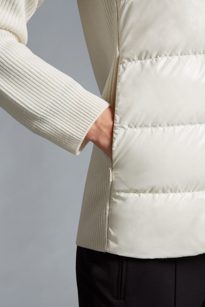 NIGO Moncler Cardigan Women's Ski Solid Color Snow Mountain Stand Collar Wool Goose Down Down Jacket#nigo333081