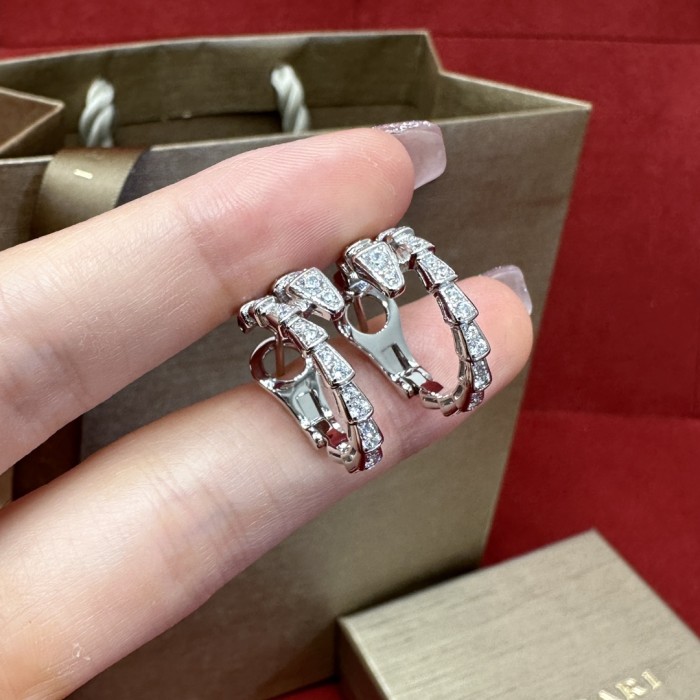 NIGO Bvlgari White Gold Serpenti Viper Earrings #nigo325498