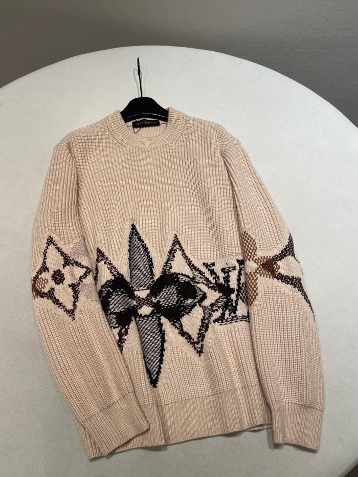 NIGO Louis Vuitton Men's Monogram Intarsia Superfine Wool Crew Neck Sweater #nigo333010