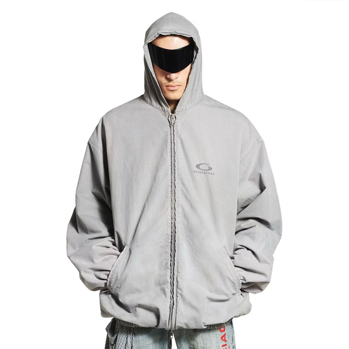NIGO Balenciaga Solid Color Cotton Ripstop Zippered Hooded Long Sleeved Jacket Loose Fit #nigo333080