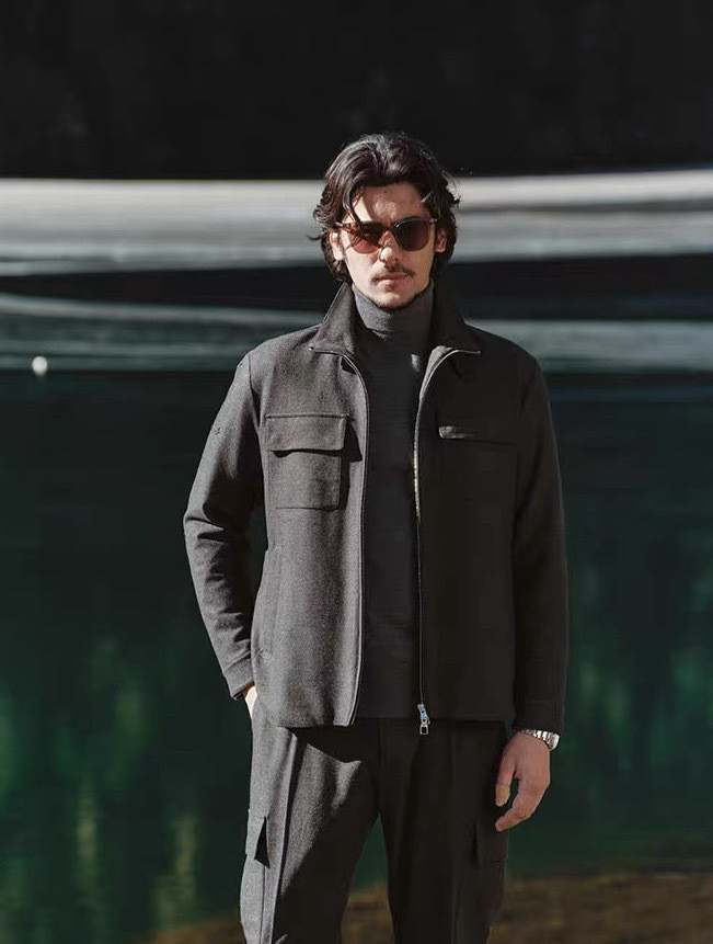 NIGO Montre Men's Waterproof Wool And Goose Down Hunting Jacket With Stand Collar #nigo333011
