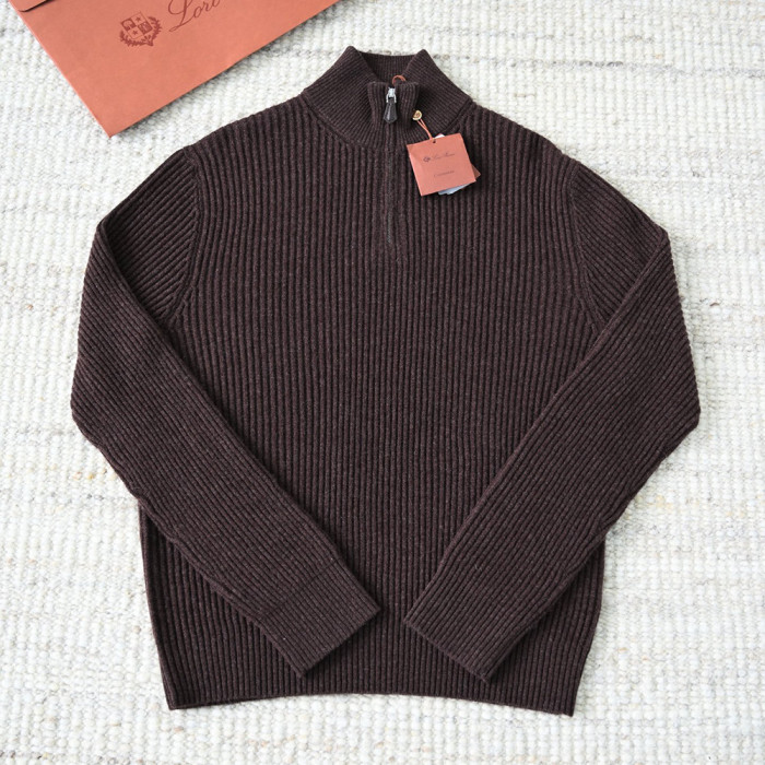 NIGO Loro Piana Plane Tree Men's Sweater Ribbed Turtleneck Half-zip Pullover Long-sleeved Cashmere Sweater #nigo332989