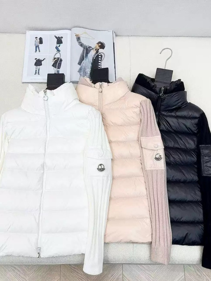 NIGO Moncler Cardigan Women's Ski Solid Color Snow Mountain Stand Collar Wool Goose Down Down Jacket#nigo333081