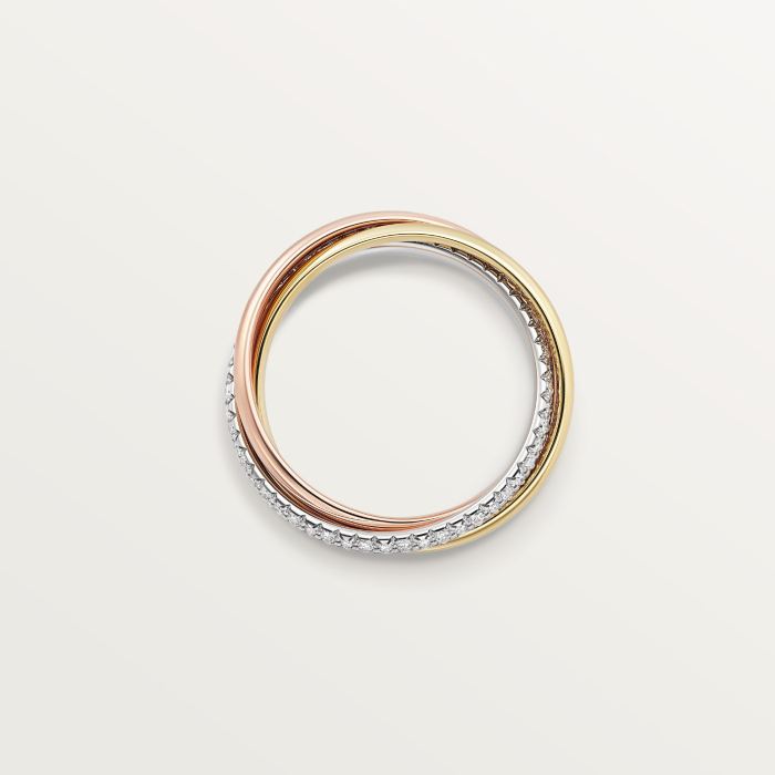 NIGO Cartier Trinity Women's Single Circle Diamond Small Yellow Gold White Gold Rose Gold Ring #nigo323387