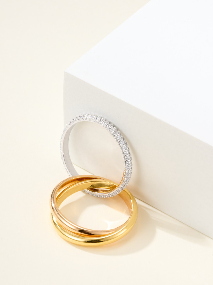 NIGO Cartier Trinity Women's Single Circle Diamond Small Yellow Gold White Gold Rose Gold Ring #nigo323387