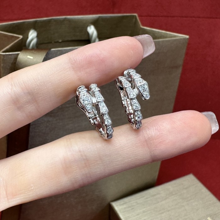 NIGO Bvlgari White Gold Serpenti Viper Earrings #nigo325498