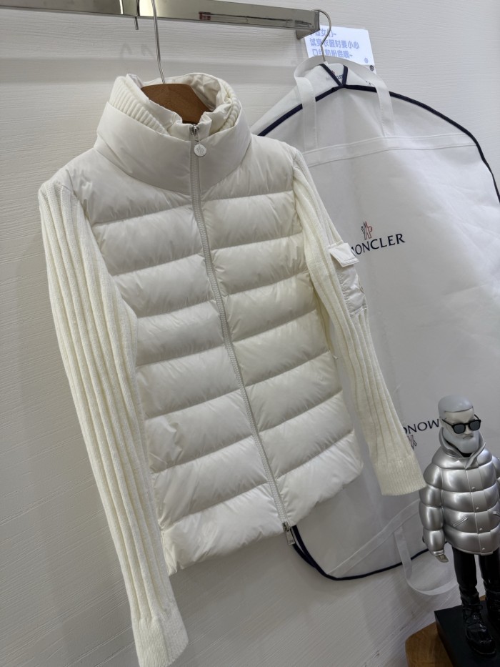 NIGO Moncler Cardigan Women's Ski Solid Color Snow Mountain Stand Collar Wool Goose Down Down Jacket#nigo333081