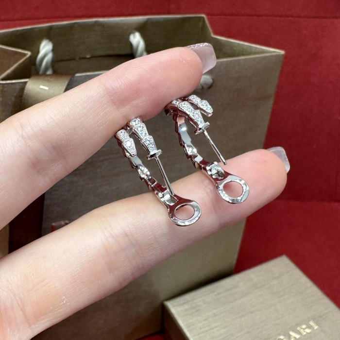NIGO Bvlgari White Gold Serpenti Viper Earrings #nigo325498
