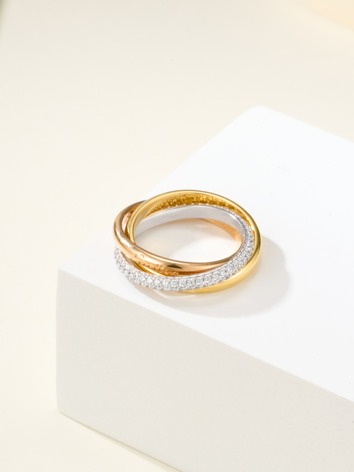 NIGO Cartier Trinity Women's Single Circle Diamond Small Yellow Gold White Gold Rose Gold Ring #nigo323387