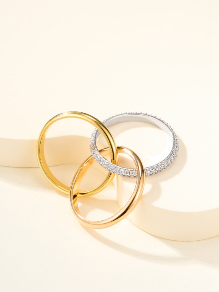 NIGO Cartier Trinity Women's Single Circle Diamond Small Yellow Gold White Gold Rose Gold Ring #nigo323387