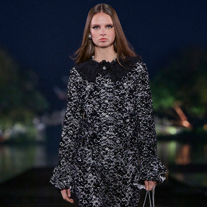 NIGO Chanel 25A Women's Advanced Handicraft Series Lace and Velvet Spliced ​​Cropped Jacket Pants  #nigo333009