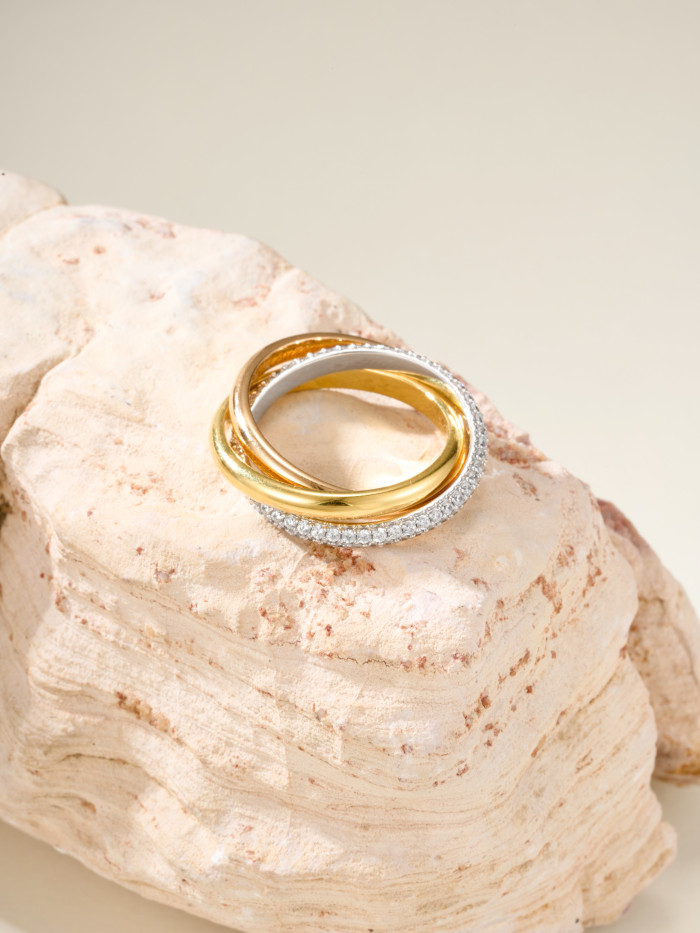 NIGO Cartier Trinity Women's Single Circle Diamond Small Yellow Gold White Gold Rose Gold Ring #nigo323387