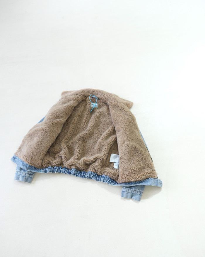 NIGO MiuMiu Denim and Wool Trucker Jacket Washed Embroidery Light Blue #nigo332979