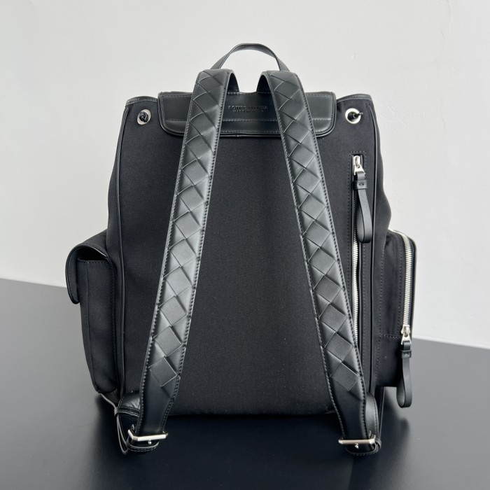 NIGO Bottega Veneta Crossroad Multi-Pocket Nylon Backpack Woven Leather Adjustable Straps #nigo333014