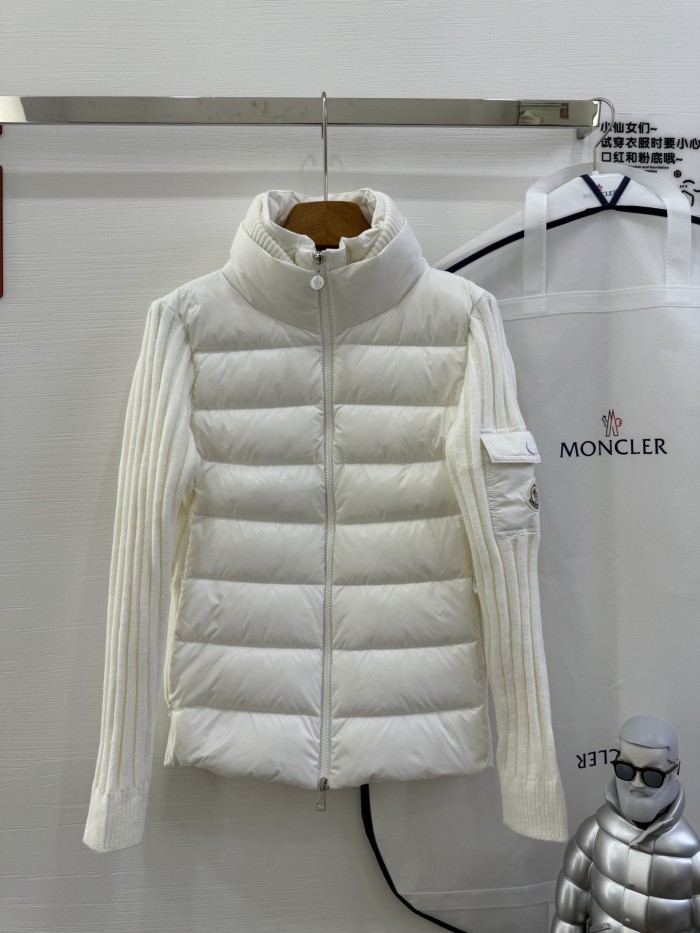 NIGO Moncler Cardigan Women's Ski Solid Color Snow Mountain Stand Collar Wool Goose Down Down Jacket#nigo333081