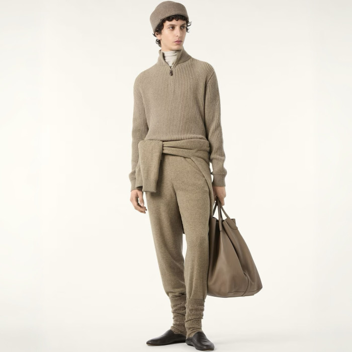 NIGO Loro Piana Plane Tree Men's Sweater Ribbed Turtleneck Half-zip Pullover Long-sleeved Cashmere Sweater #nigo332989