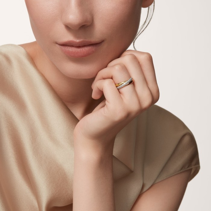 NIGO Cartier Trinity Women's Single Circle Diamond Small Yellow Gold White Gold Rose Gold Ring #nigo323387