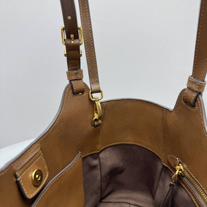 NIGO MiuMiu Patchwork Leather Bag Oak Brown Color Matching #nigo333001