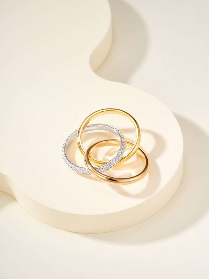 NIGO Cartier Trinity Women's Single Circle Diamond Small Yellow Gold White Gold Rose Gold Ring #nigo323387