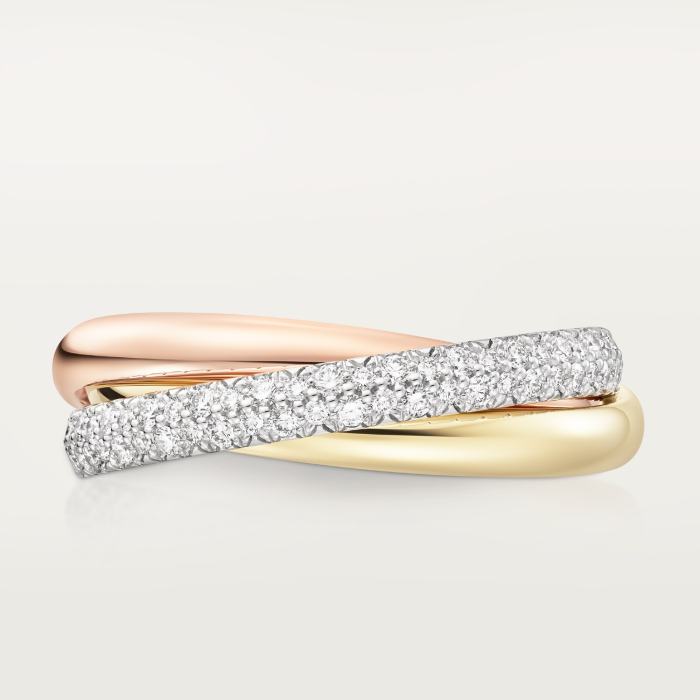 NIGO Cartier Trinity Women's Single Circle Diamond Small Yellow Gold White Gold Rose Gold Ring #nigo323387