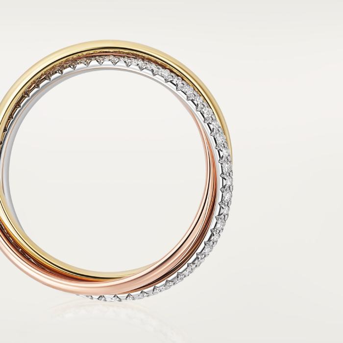 NIGO Cartier Trinity Women's Single Circle Diamond Small Yellow Gold White Gold Rose Gold Ring #nigo323387