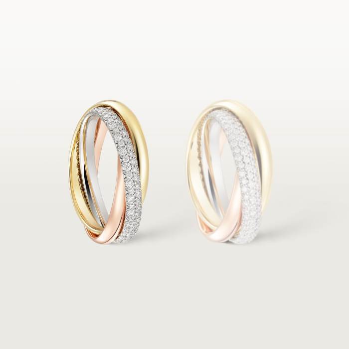 NIGO Cartier Trinity Women's Single Circle Diamond Small Yellow Gold White Gold Rose Gold Ring #nigo323387