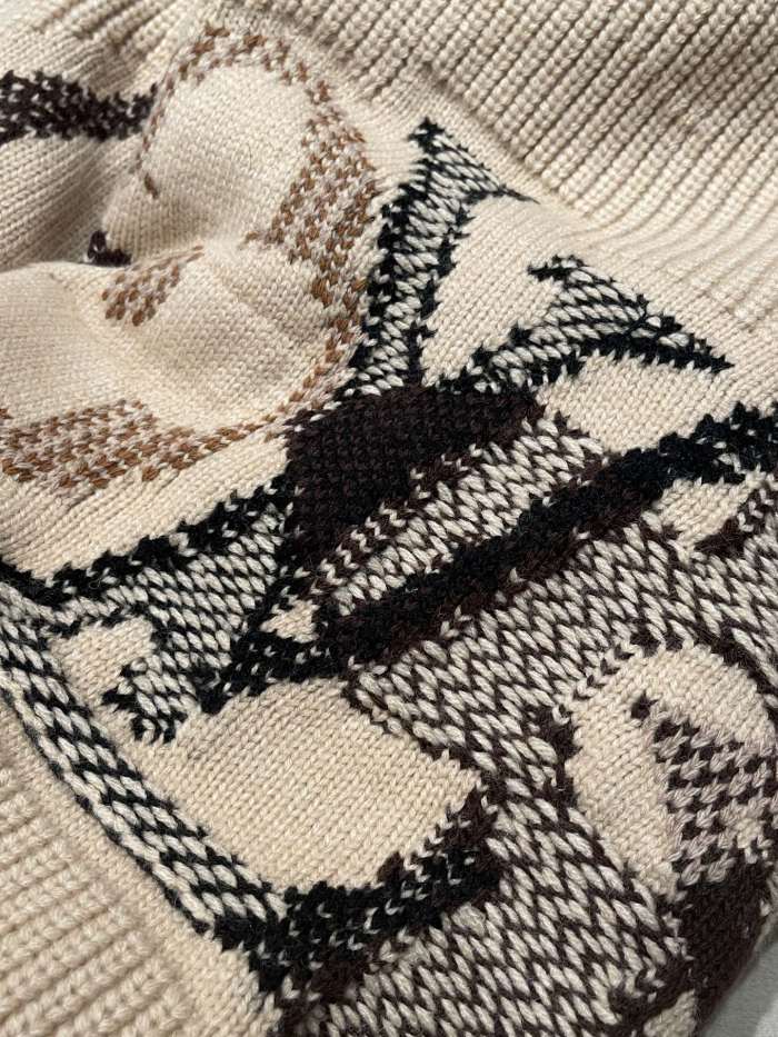 NIGO Louis Vuitton Men's Monogram Intarsia Superfine Wool Crew Neck Sweater #nigo333010