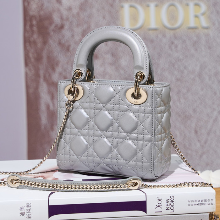 NIGO Dior Dior Lady Lambskin Cannage Quilted Metal Pendant Mini Bag #nigo333088