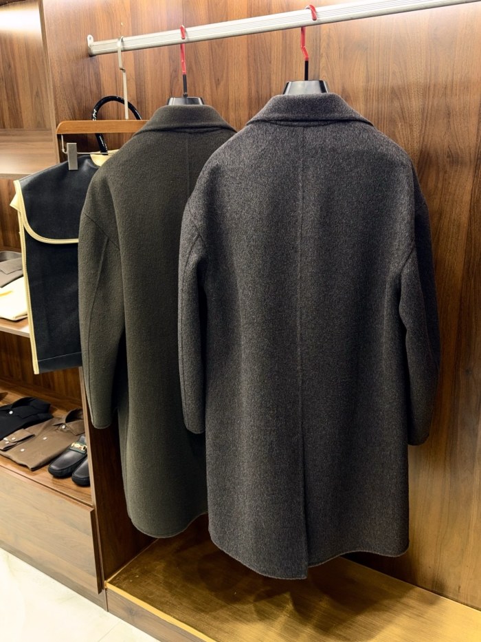 NIGO Hermes Men's Large Lapel Wool Slightly Wide Version Long Cashmere Coat #nigo333099