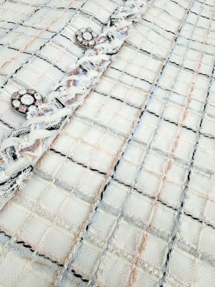 NIGO Chanel 25SS White Plaid Tweed Vest Dress #nigo333127