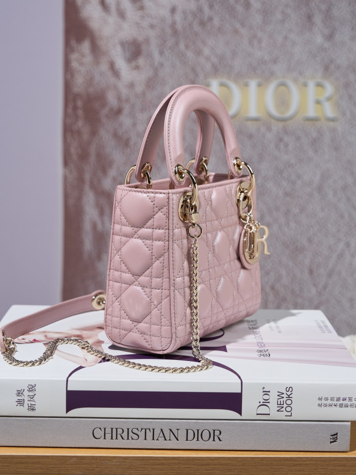 NIGO Dior Dior Lady Lambskin Cannage Quilted Metal Pendant Mini Bag #nigo333088
