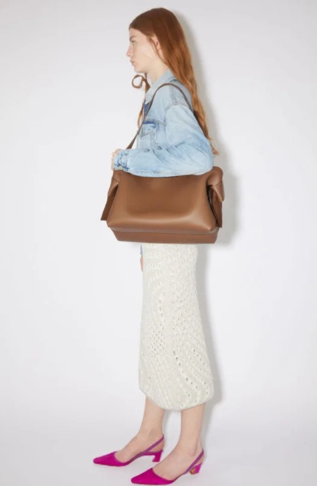 NIGO Acne Studios Tote Twisted Knot Decoration Engraved Logo Magnetic Closure Crossbody Bag #nigo332333