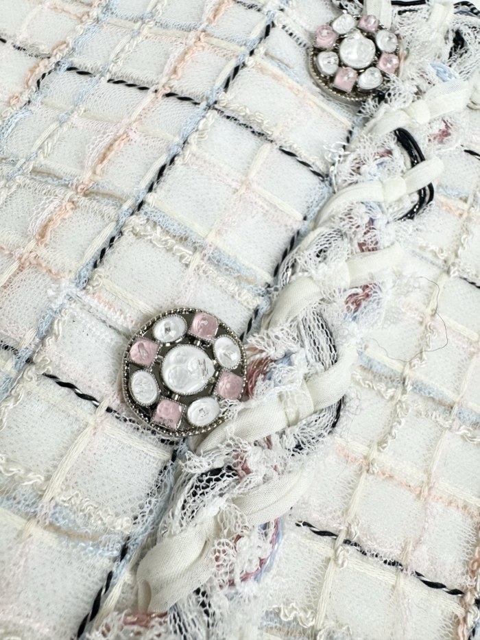 NIGO Chanel 25SS White Plaid Tweed Vest Dress #nigo333127