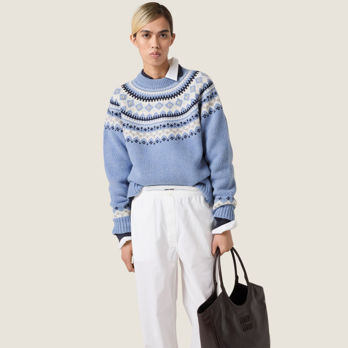 NIGO MiuMiu Wool Crochet Crew Neck Pullover Sweater #nigo332159